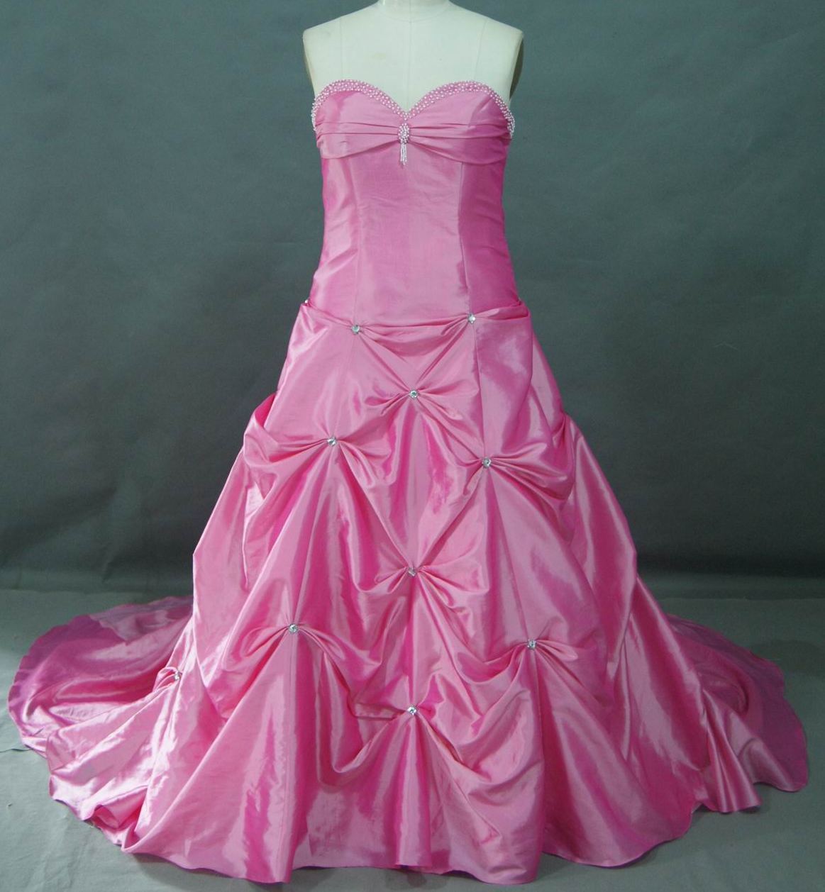 long Bubblegum pink prom dress clearance