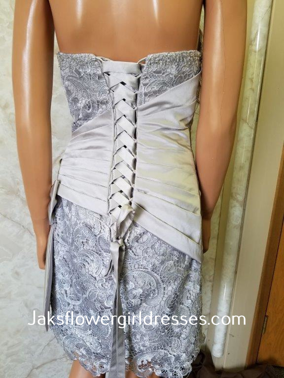 lace silver dress
