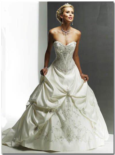 Strapless Ball Gown Wedding Dresses Embroidered