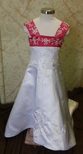 white raspberry wedding dress