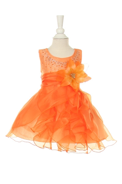 orange baby girl easter dresses 6-12 month