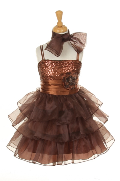 moca brown ruffle dresses