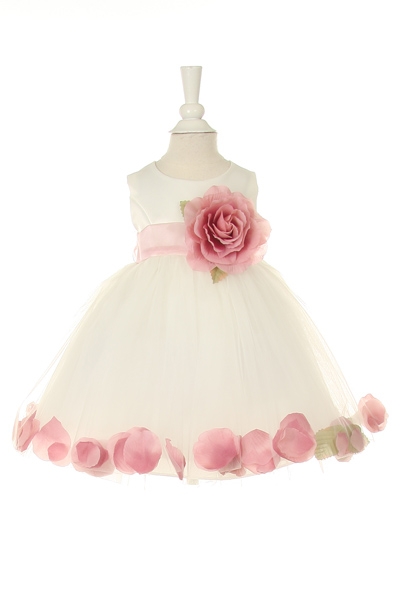 dusty rose petal dresses for girls
