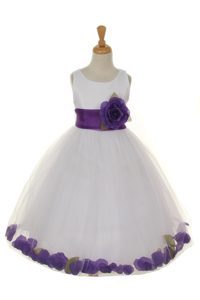 purple petal dresses for girls