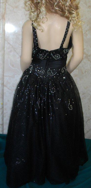black and silver pageant ball gown