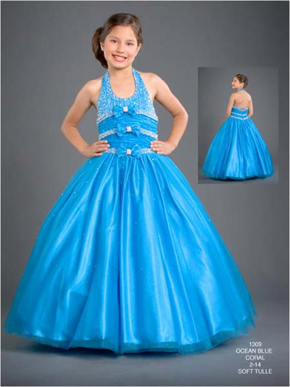 Girls pageant halter dress.