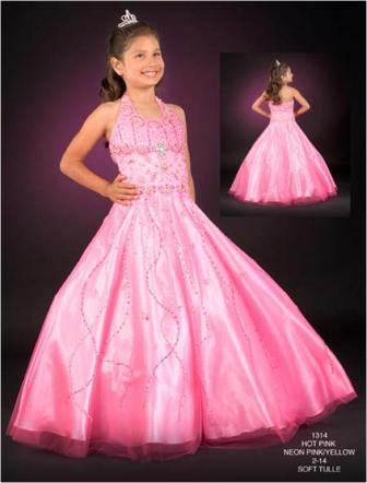girls halter pageant gown