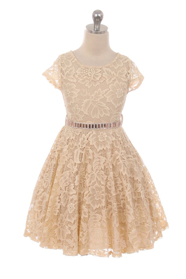 champagne dress with cap sleeve