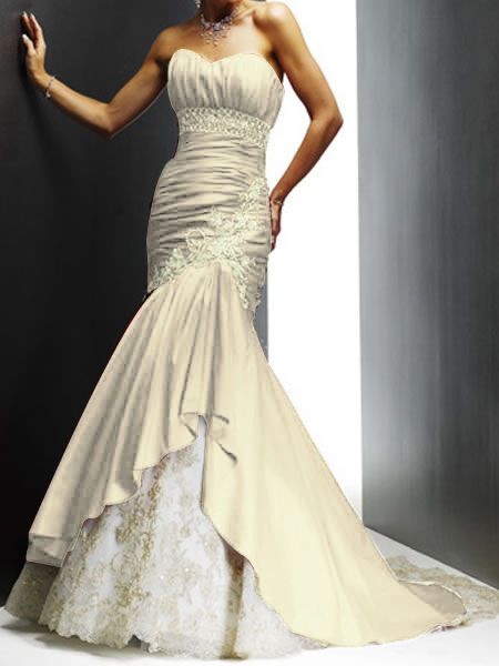 ivory mermaid sweetheart wedding gown