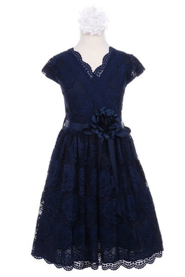 navy blue girls lace dresses