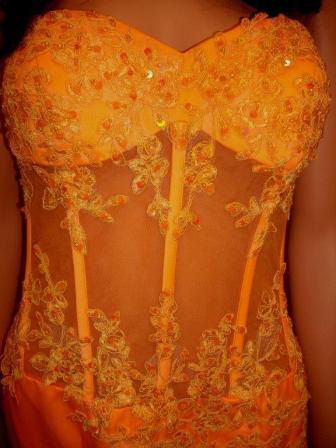 tangerine corset dress