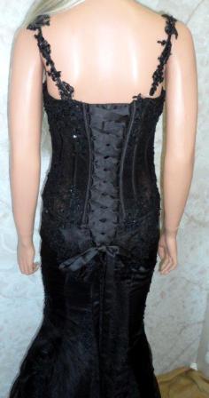 Black mermaid prom dresses with see through bodice
