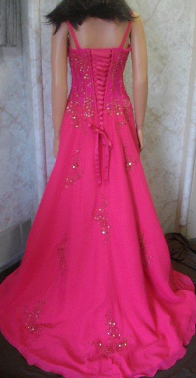 cerise long prom gown