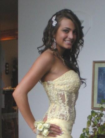 yellow see thru corset dress