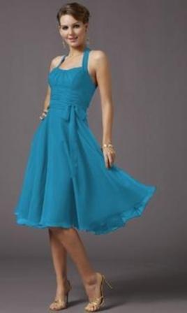 blue halter dress