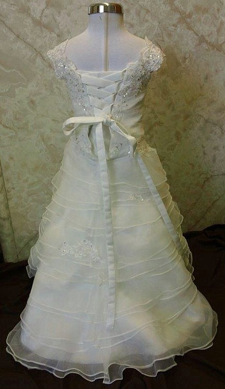 infant wedding gown with 6 inch train