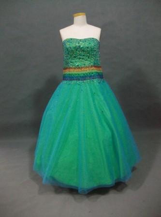 sequin embellished rainbow prom dress