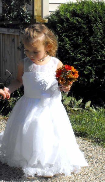 white toddler flower girl dress