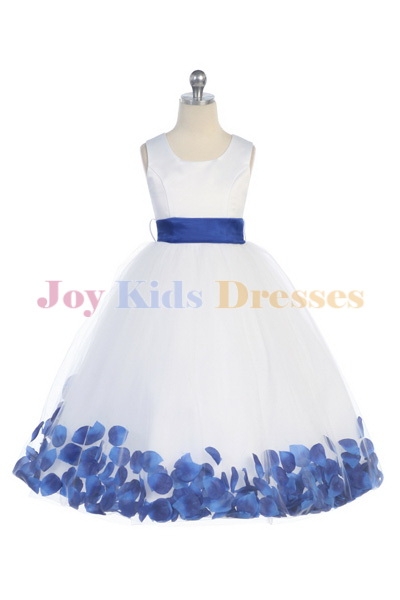 long dress with royal blue petals