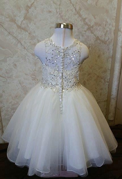 Embroidered Lace miniature bride ball gown.