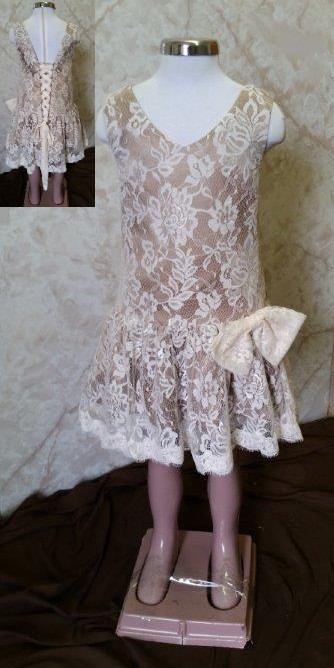 short lace flower girl dress