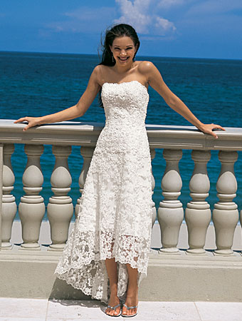 lace high low beach wedding dresses