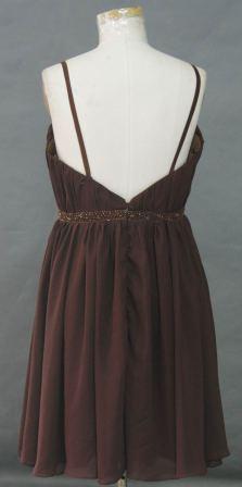Short Chocolate Brown  chiffon dress