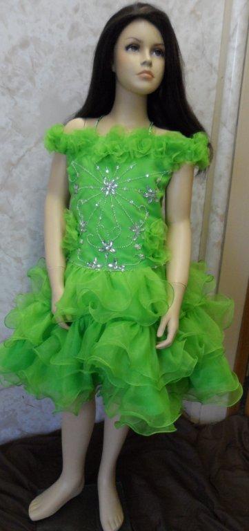 lime green cupcake pageant dress