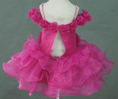 12 month fuschia baby pageant dress