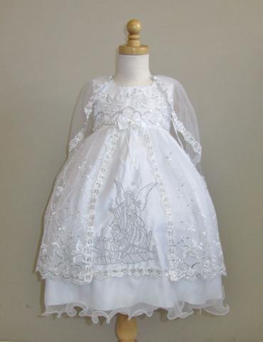 Angel embroidered Christening dress