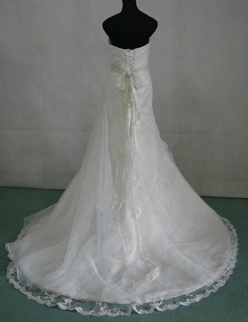 Organza bridal gown.