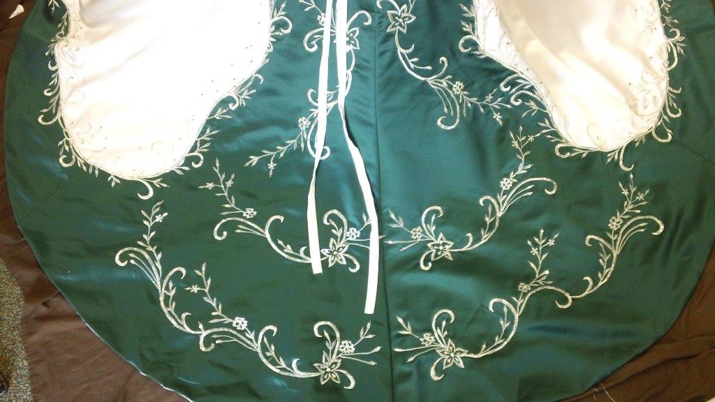 ivory green flower girl dress