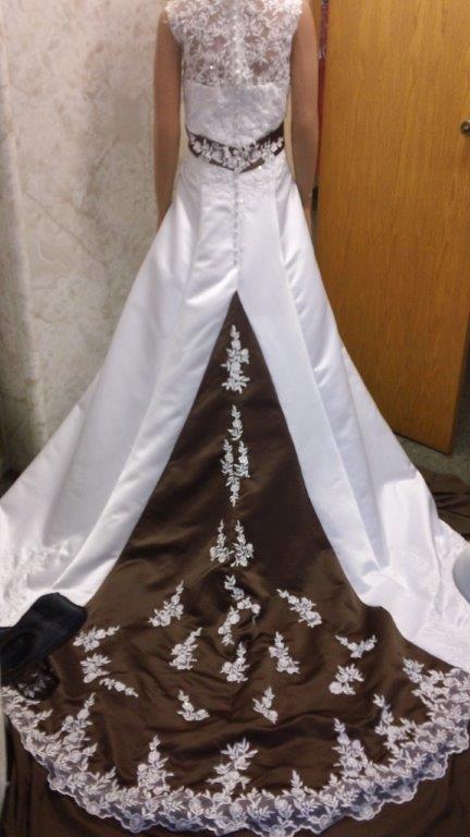 brown wedding dress