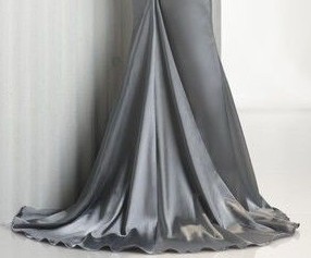platinum strapless fish tail prom dress