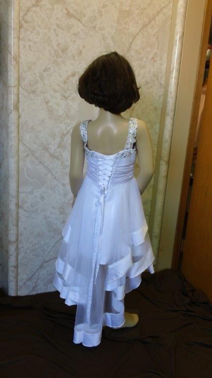 Girls high low pageant dress