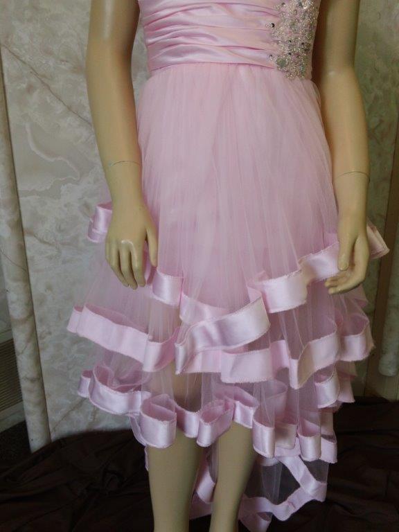 jeweled juniors tiered high low dress
