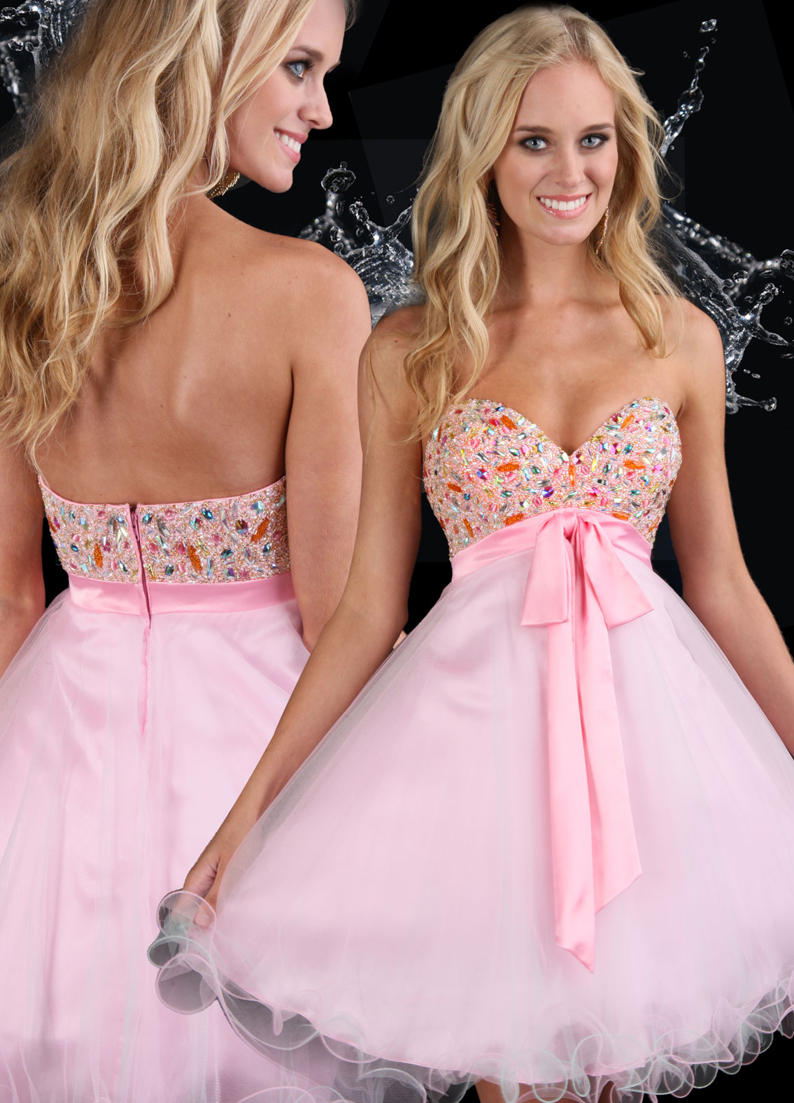 Baby doll Jewel Sweetheart Strapless