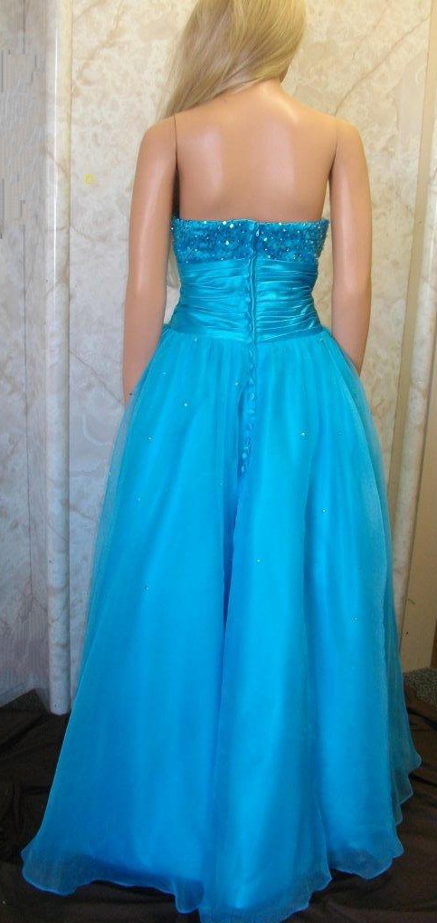 Blue sequin bodice with zipper back