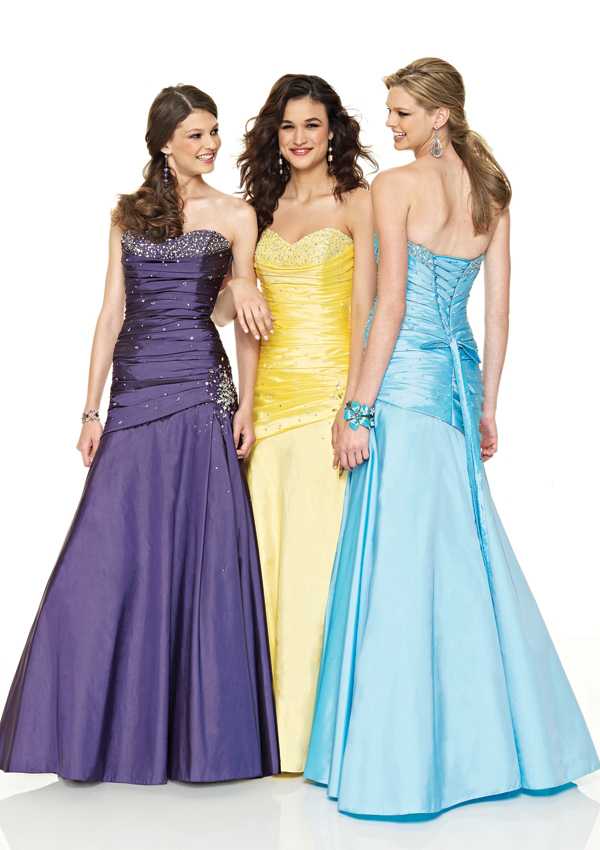 prom dresses purple and silver