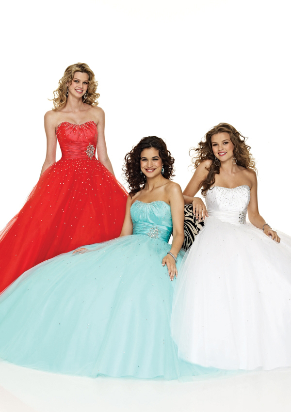red Debutante ball gown