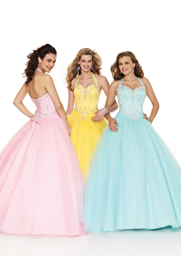 Ladies and teens halter ball gown
