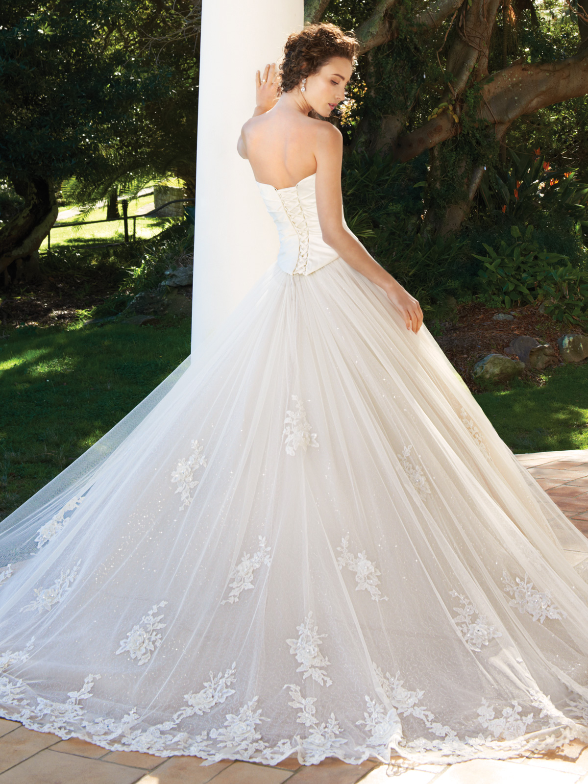 plunging sweetheart ball gown wedding dress