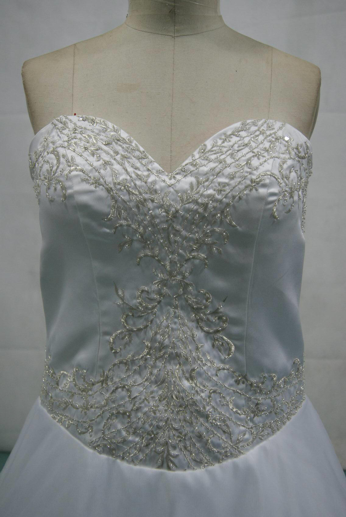 Embroidery and Beaded sweetheart bodice