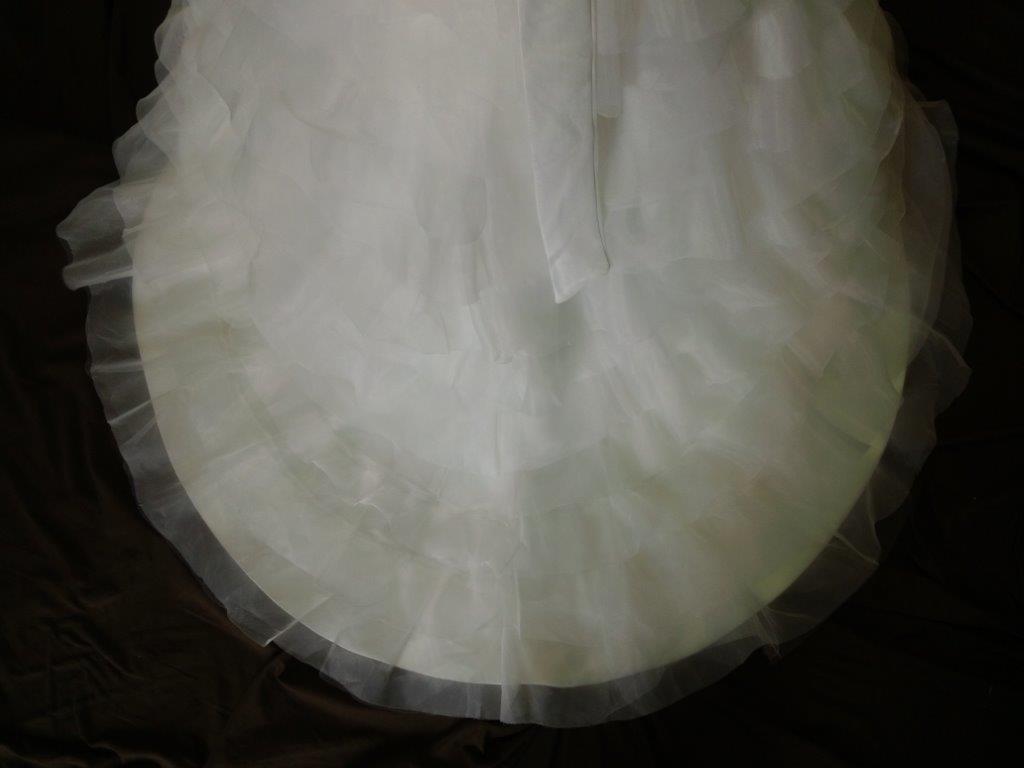 tiered ruffle flower girl dress with train