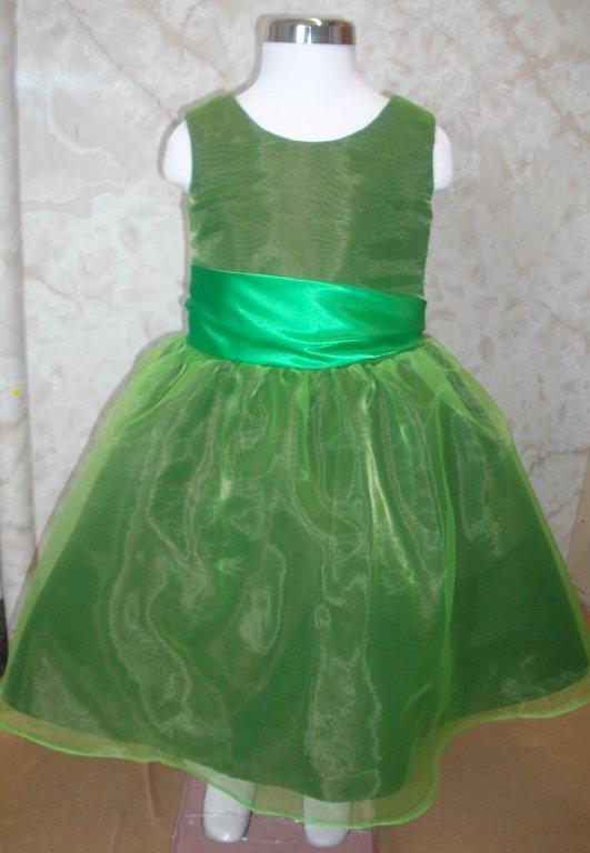 lime green childs organza dress