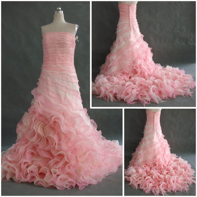 Pink ruffle pageant dress