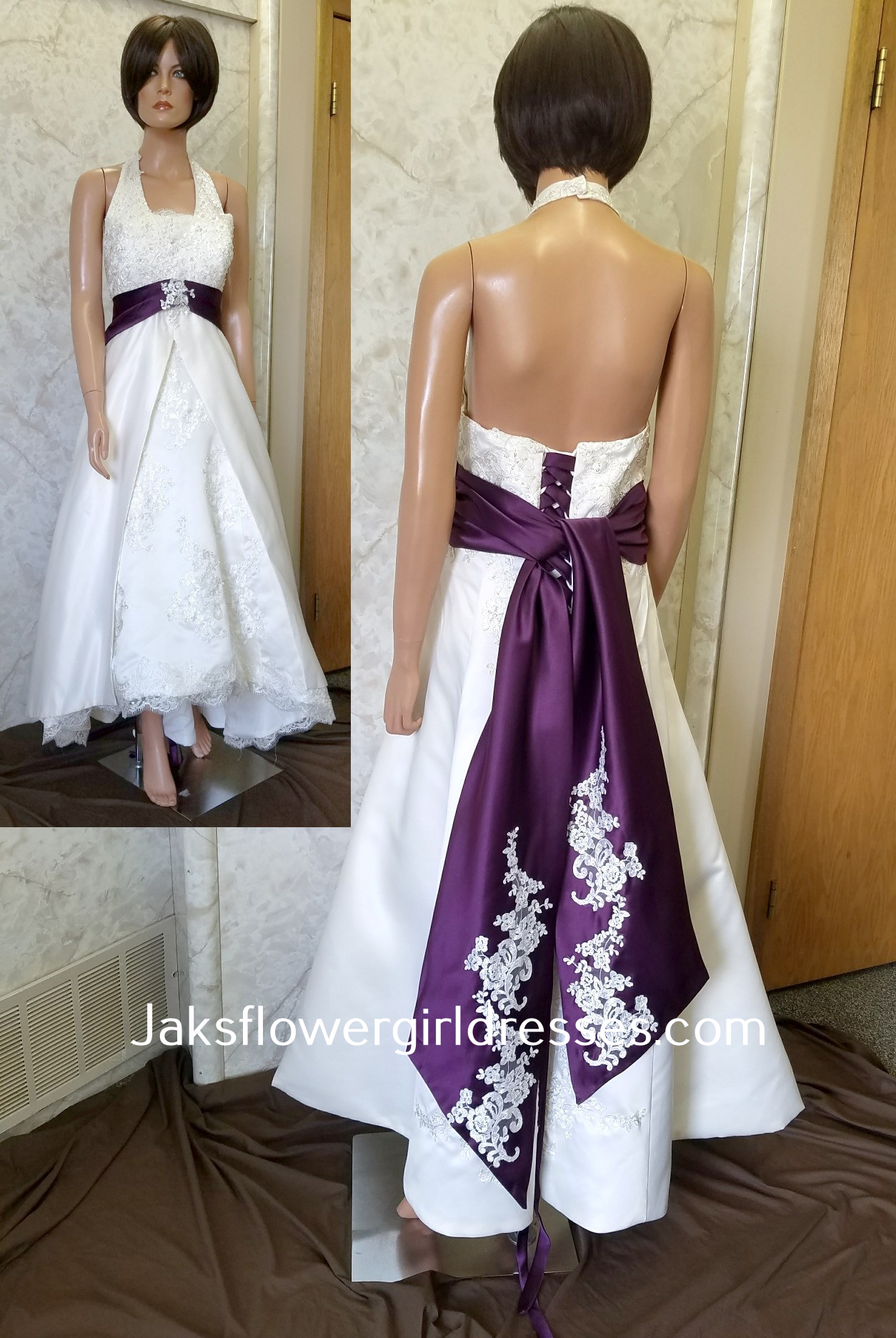 wedding dresses with purple accents