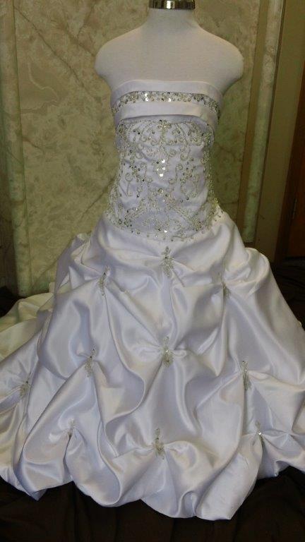 white miniature wedding gown