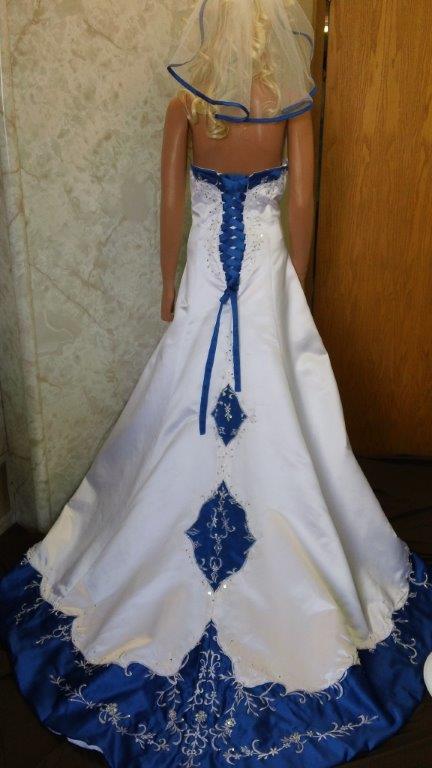 white and royal blue dresses