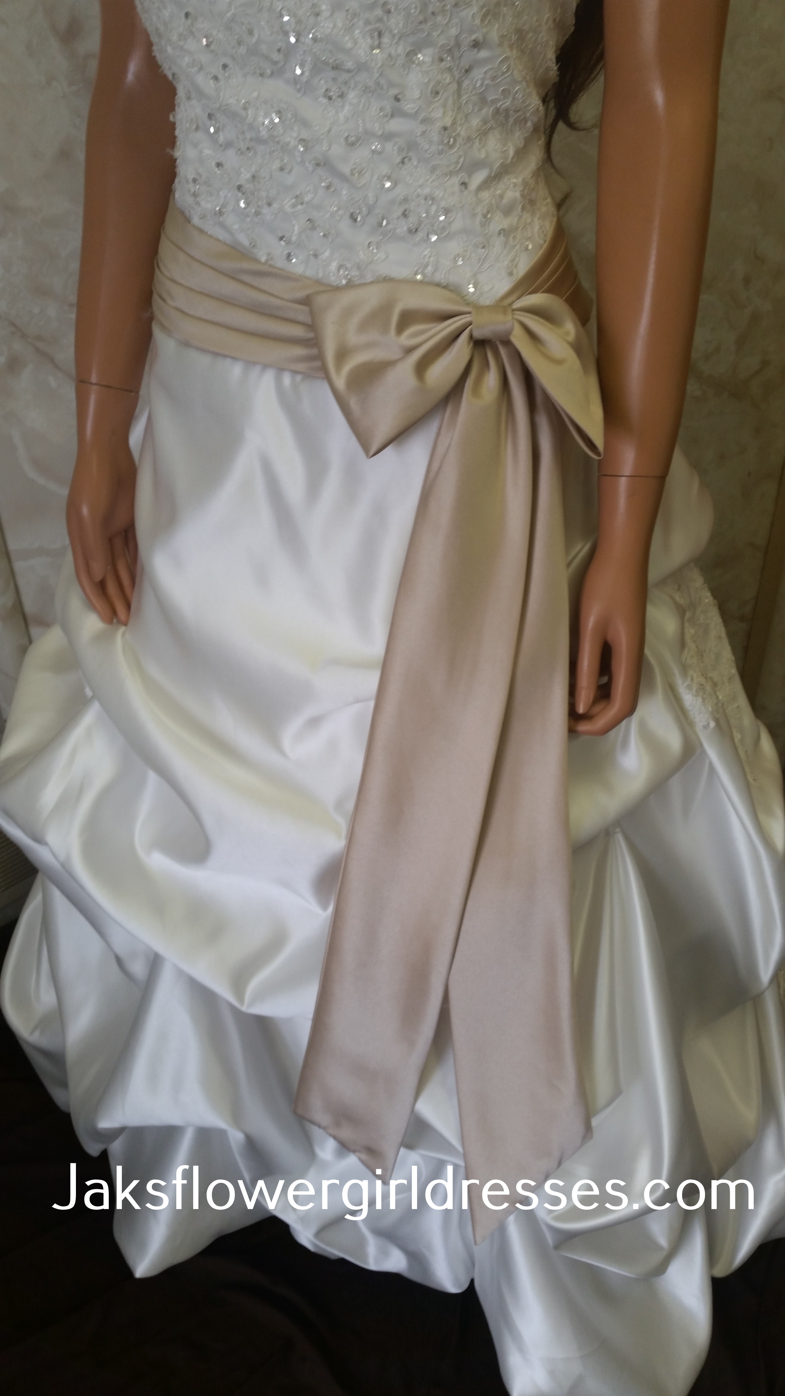 ivory champagne wedding gown